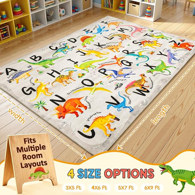 3x5 ABC Classroom Rug for Kids Playroom, Alphabet Rug - Image 8
