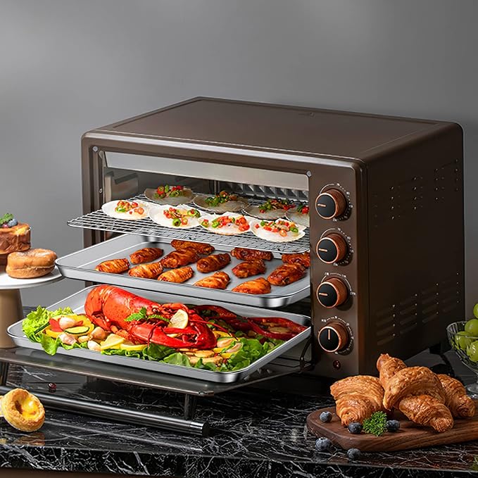 Baking Sheet with Cooling Rack Set, Deedro Stainless Steel Cookie Half Sheets - Image 6