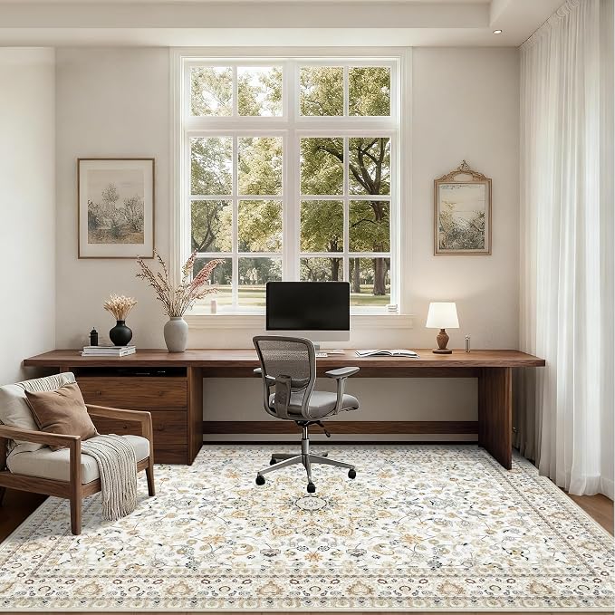 Area Rugs 10x12 Living Room Rug: Washable Rug Soft Vintage Boho Carpet Indoor - Image 5