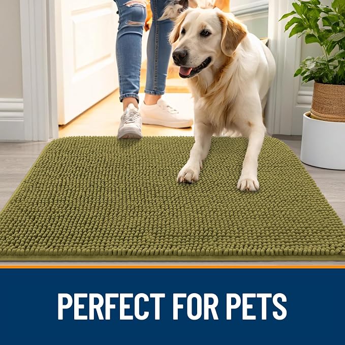 OLANLY Dog Door Mat for Muddy Paws 47x20, Absorbs Moisture and Dirt, Absorbent - Image 6