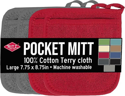 RITZ Terry Pocket Mitt & Hot Pad: Unparalleled Heat Resistant, Durable 100% by Ritz+Foodservice