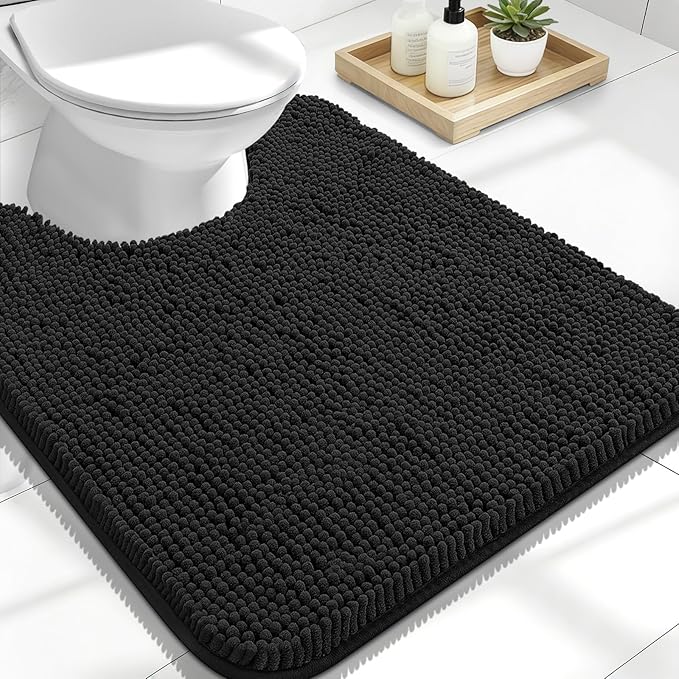 OLANLY Toilet Rugs U-Shaped 24x20, Extra Soft Absorbent Chenille Contour by OLANLY