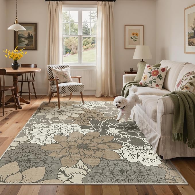 GENIMO Indoor Outdoor Area Rug 5'x8', Machine Washable Rugs - Image 4