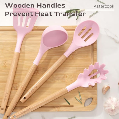 Astercook Kitchen Utensils set, 446°F Heat Resistant Food Grade Utensil Sets - Image 4