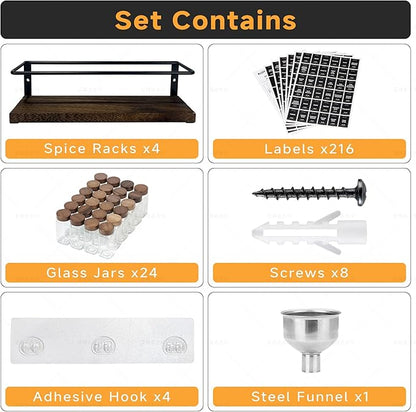 4-Tier Wall Mount Spice Rack Organizer - Image 2
