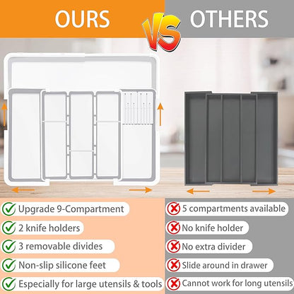 Homecor Kitchen Drawer Organizer Large Expandable Silverware Organizer - Image 4