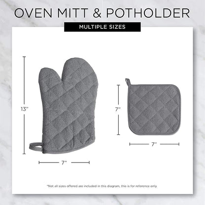 DII Basic Terry Collection 100% Cotton Quilted, Oven Mitt, 2 Piece - Image 9