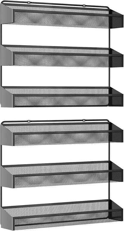 AULEDIO 2 Pack Spice Rack Organizer, 3 Tier Counter-top Stand or Wall Mounted - Image 2