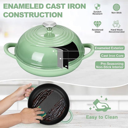 TeamFar Cast Iron Bread Dutch Oven, 6 Qt Enameled Dutch Oven Pot - Image 4