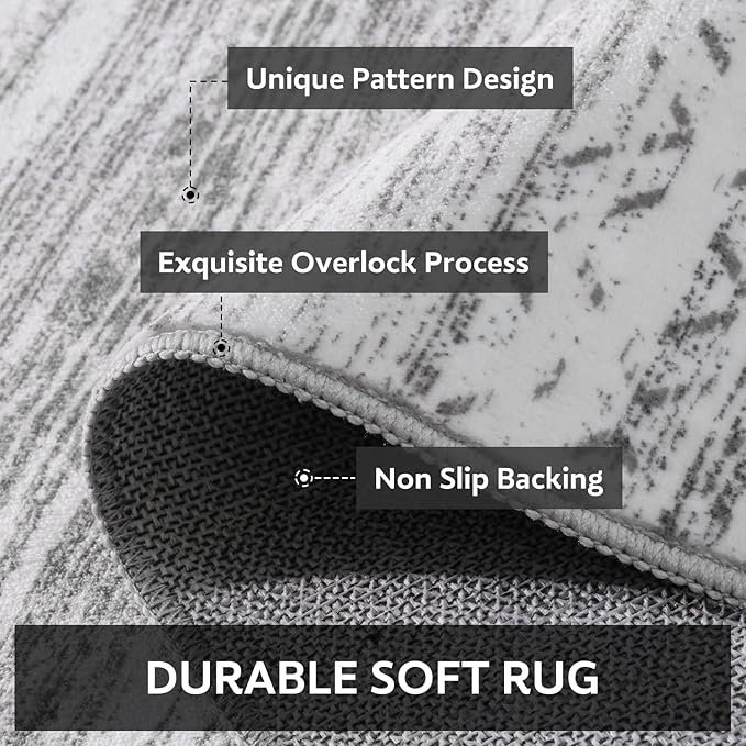 8x10 Area Rugs for Living Room Machine Washable Rug Distressed Indoor Carpet - Image 5