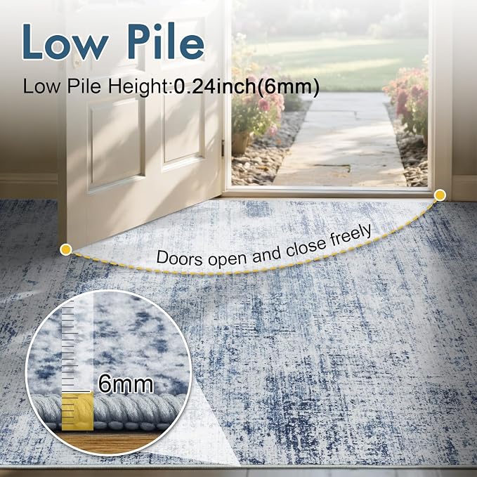 4x6 Ft Area Rugs for Living Room, Soft Non-Slip Washable Rugs Modern Abstract - Image 7