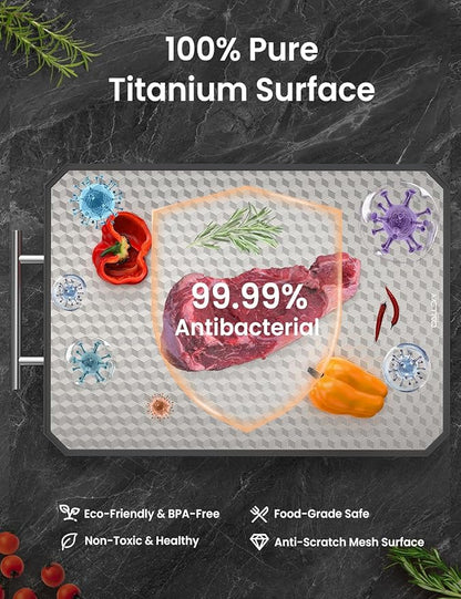 Cutting Board for Kitchen, Non Toxic Titanium Cutting Board, Double-Sided Metal - Image 3