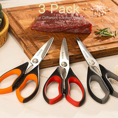 Astercook Kitchen Scissors All Purpose Heavy Duty, 3 Pack Kitchen Shears Set - Image 5