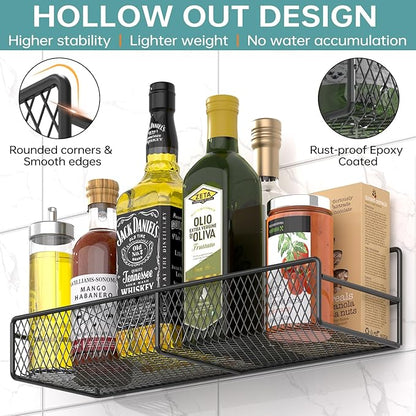 DTUQYX Spice Rack Wall Mounted 6 Pack: 100% Metal & Strong Adhesive Spice - Image 3