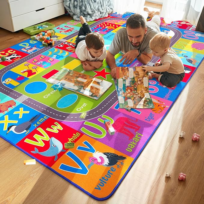 HOMORE Kids Rug, 7x10 ABC Rugs for Playroom Educational Rug for Childerns - Image 2