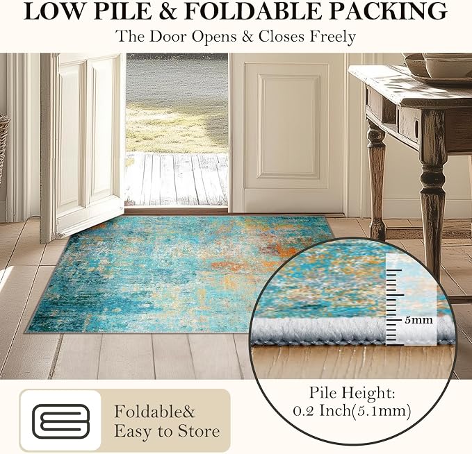 RELEANY Washable Area Rugs 10'x14 Non-Slip Modern Abstract Soft - Image 6