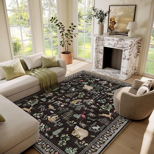 6x9 Area Rugs for Living Room: Washable Rug Vintage Rugs Stain Resistant Non by palohom