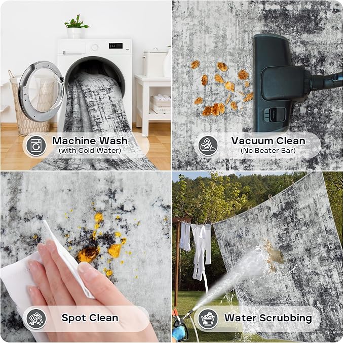 10x14 Area Rugs Large Living Room Rug Washable: Modern Abstract Rug Indoor - Image 5