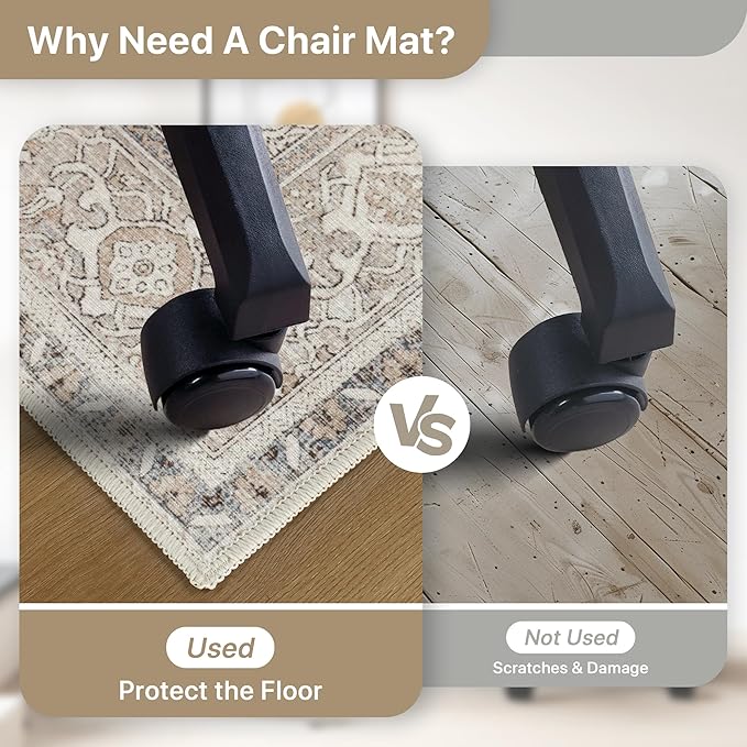 36"x60" Office Chair Mat for Hardwood Tile Floor, Under Desk Carpet Protector - Image 4