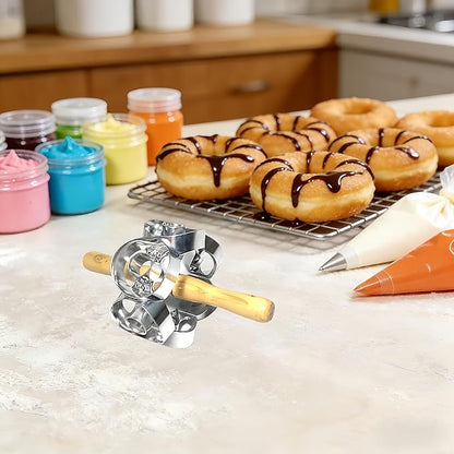 Donut Cutter with Hole Doughnut Cutter Pastry Lattice Roller Cutter Donut Maker - Image 4
