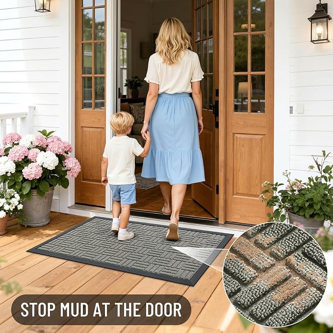 OLANLY Front Door Mat Outside Entrance 29.5x17, Heavy Duty Sturdy Natural - Image 8