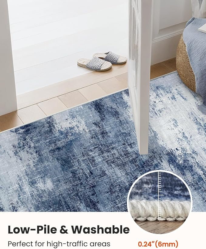 Washable Entry Rug, 2x3 Modern Abstract Rug - Image 5