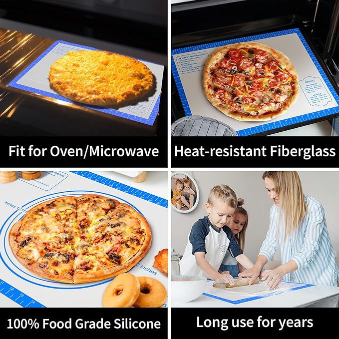 Silicone Pastry Mat for Baking, Pastry Dough Mat for Rolling, Kneading Mat - Image 3