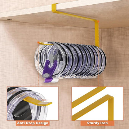 2 Pack Tumbler Lid Organizer, Horizontal Tumbler Lid Storage Hook to Hold Up 20 - Image 4