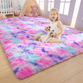 AROGAN Soft Rainbow Area Rugs for Girls Room 3x5 Feet, Fluffy Cute Colorful by AROGANAREARUG