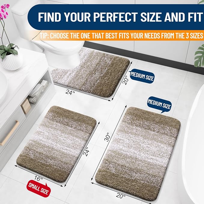 OLANLY Bathroom Rugs Mat 30x20, Extra Soft Absorbent Microfiber Bath Rugs - Image 2