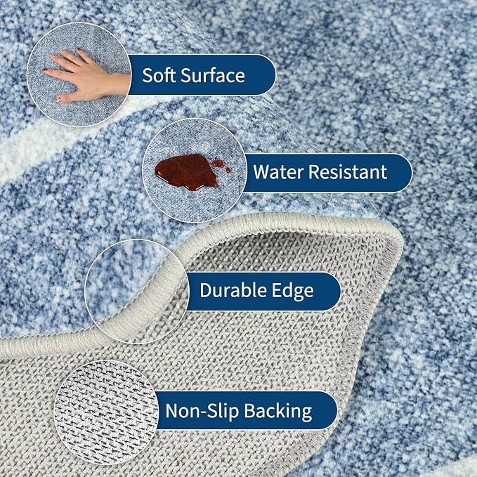 GarveeHome Scalloped Washable Kitchen Runner Rug 2x8, Non Slip Boho Soft - Image 5