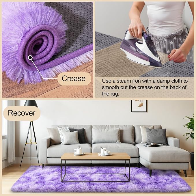 Mugorn 6x9 Rugs for Living Room, Large Fluffy Area Rugs for Bedroom, Soft - Image 3