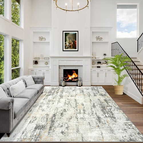 8x10 Area Rugs Washable Rug: Modern Abstract Living Room Rug Soft Anti-Skid by GENTDRIZZ