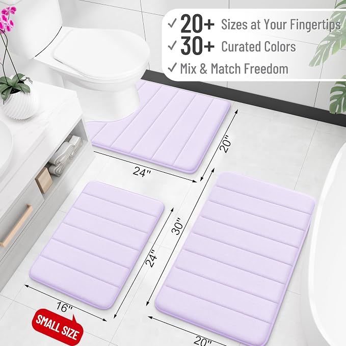 OLANLY Memory Foam Long Bathroom Rugs Runner 47x20, Super Soft Absorbent Bath - Image 2