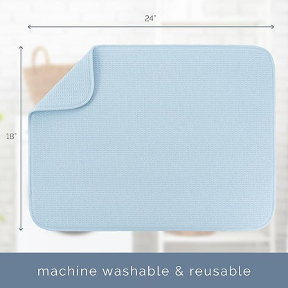 S&T INC. Dish Drying Mat XL, 18” x 24”, Absorbent Microfiber Kitchen Counter Mat - Image 5