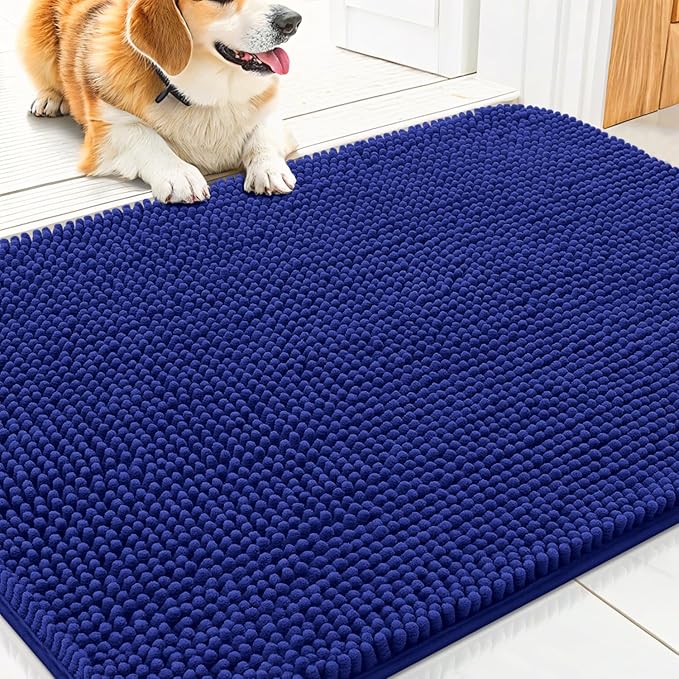 Smiry Dog Door Mat for Muddy Paws 30x20, Absorbent Dirt Trapper, Non-Slip by Smiry