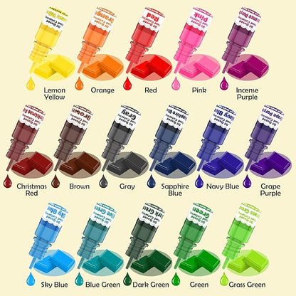 Oil Based Food Coloring for Chocolate - 16 Colors Concentrated Oil Food Dye, Food Grade Dye Set for Melting Chocolate, Candy Melts, Icing Frosting, Fondant, Christmas Cake Decorating, Baking, Cookies - 0.35 Fl.Oz/Bottles