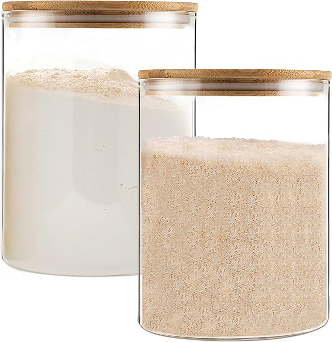 YUNCANG Glass Storage Jars, 2 PACK -108oz/3200ml Clear Glass Food Storage by YUNCANG