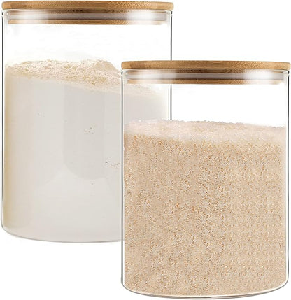 YUNCANG Glass Storage Jars, 2 PACK -108oz/3200ml Clear Glass Food Storage by YUNCANG