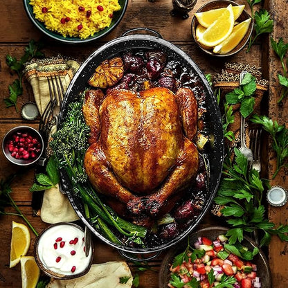 JY COOKMENT 15.7" Enameled Oval Roaster - Image 6