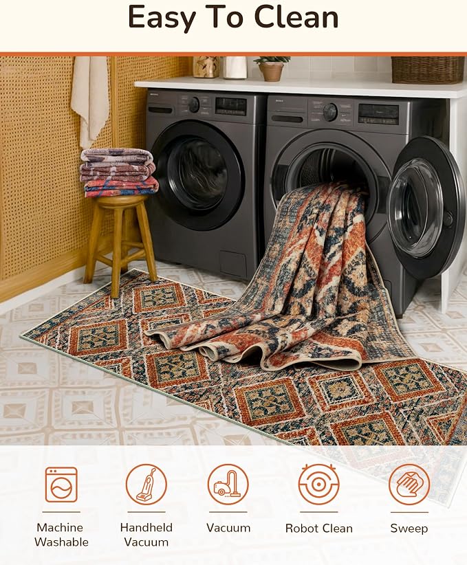 BESTSWEETIE Area Rug 5x7 Machine Washable Non-Slip Low Pile Print Pattern - Image 3