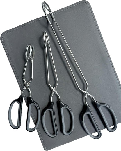 HINMAY Stainless Steel Scissor Tongs Cooking Tongs Set - Image 8