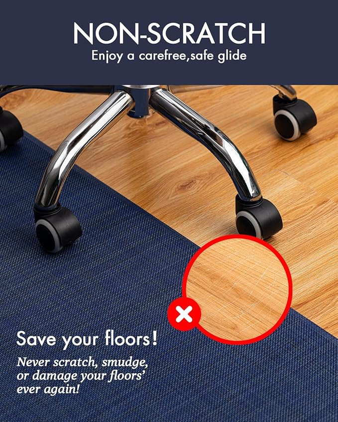 BARoyal Office Chair Mat for Hardwood Floor Under Desk Computer Rolling Chair - Image 2