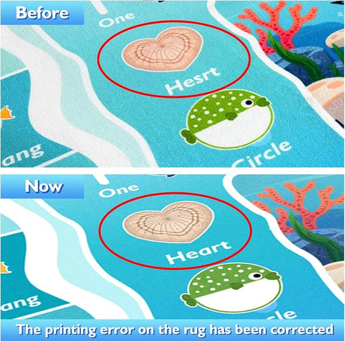 ABC Kids Ocean Rug for Playroom, 5x7 ft Alphabet Classroom Rug, Educational - Image 2