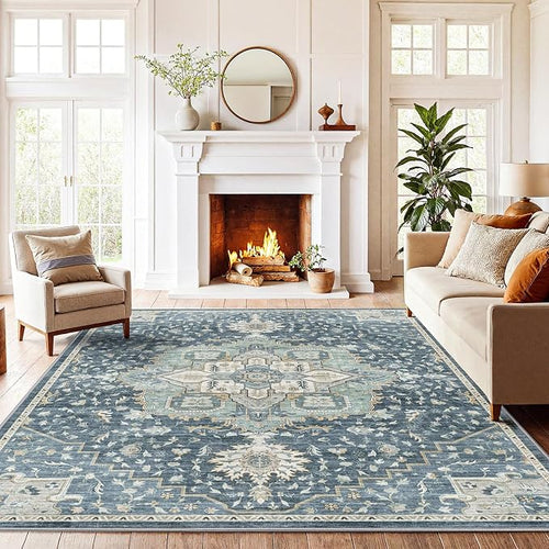 AMADA HOMEFURNISHING Washable Area Rugs, Low-Profile Washable Rug by AMADAHOMEFURNISHING