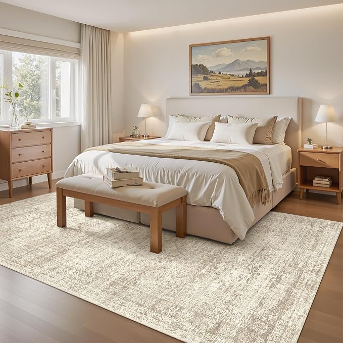 Soalmost 7x9 Area Rug for Living Room Washable Abstract Vintage Soft Thin - Image 8