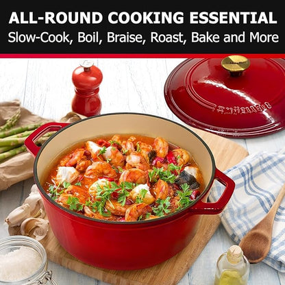 MUELLER HOME 4.5 QT Enameled Cast Iron Dutch Oven, Heavy-Duty Casserole Dish - Image 6