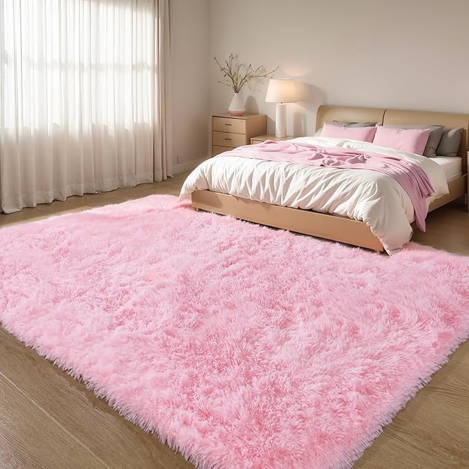 KCHOWUA Pink Fluffy Fuzzy Small Area Rugs - Image 6