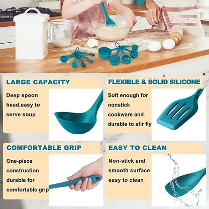 E-far Silicone Cooking Utensils Set, Silicone Kitchen Tools - Image 4