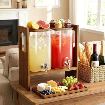 2 PCS 1.2 Gallon Drink Dispenser, Glass Beverage Dispenser - Image 6
